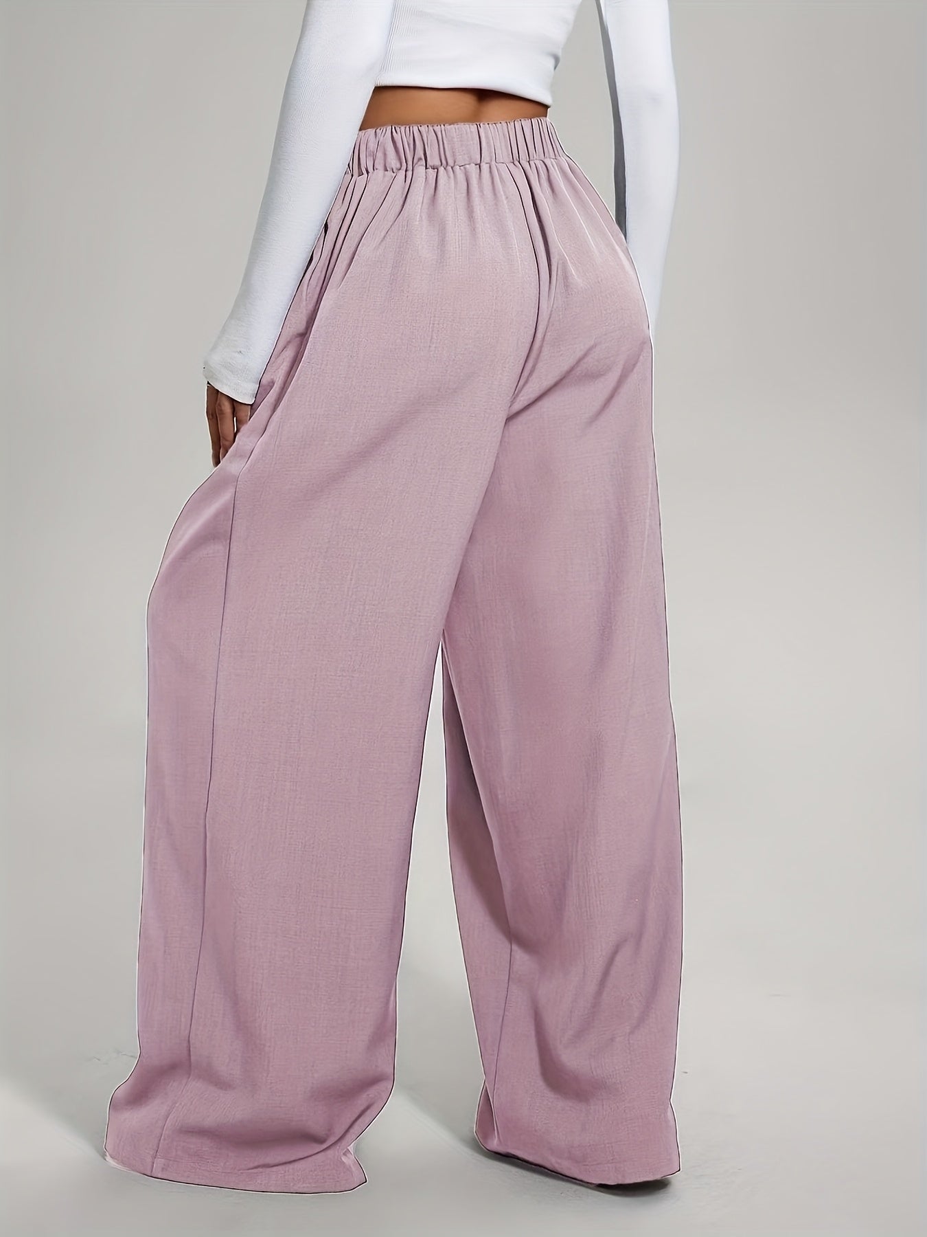 Lot de 2 Pantalons Femme Taille Haute – Coupe Large Confort