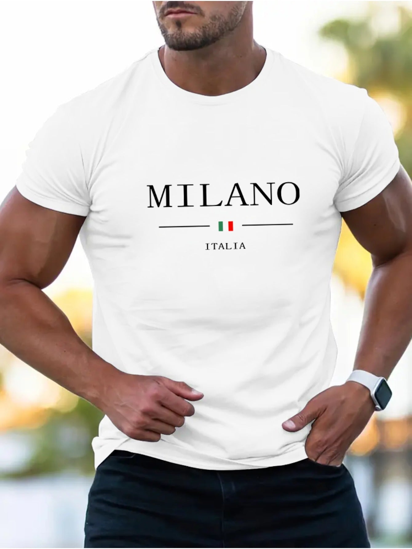 T-shirt homme MILANO imprimé – col rond, été tendance