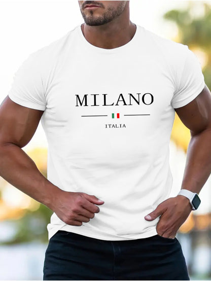 T-shirt homme MILANO imprimé – col rond, été tendance