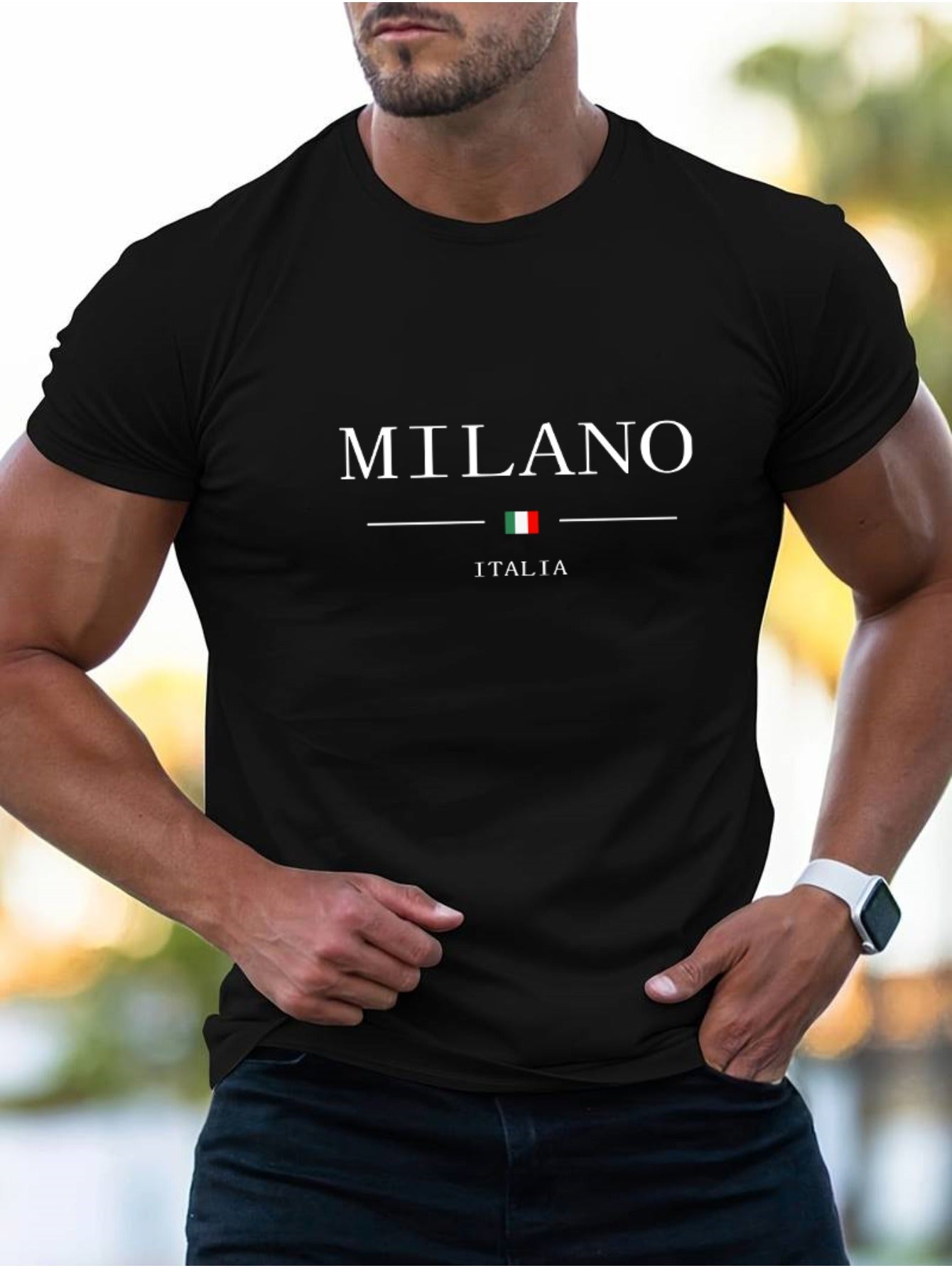 T-shirt homme MILANO imprimé – col rond, été tendance