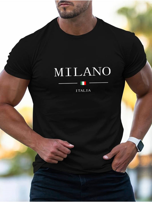 T-shirt homme MILANO imprimé – col rond, été tendance