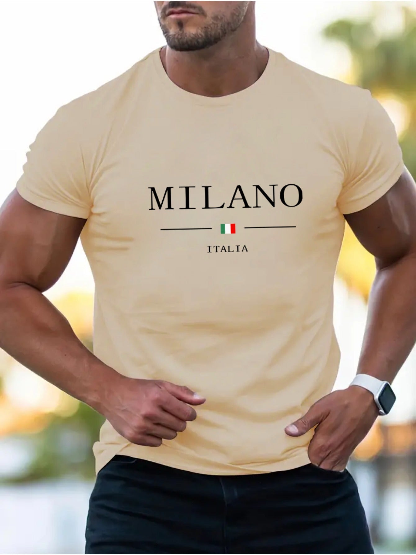 T-shirt homme MILANO imprimé – col rond, été tendance
