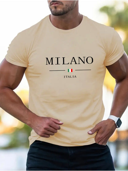 T-shirt homme MILANO imprimé – col rond, été tendance