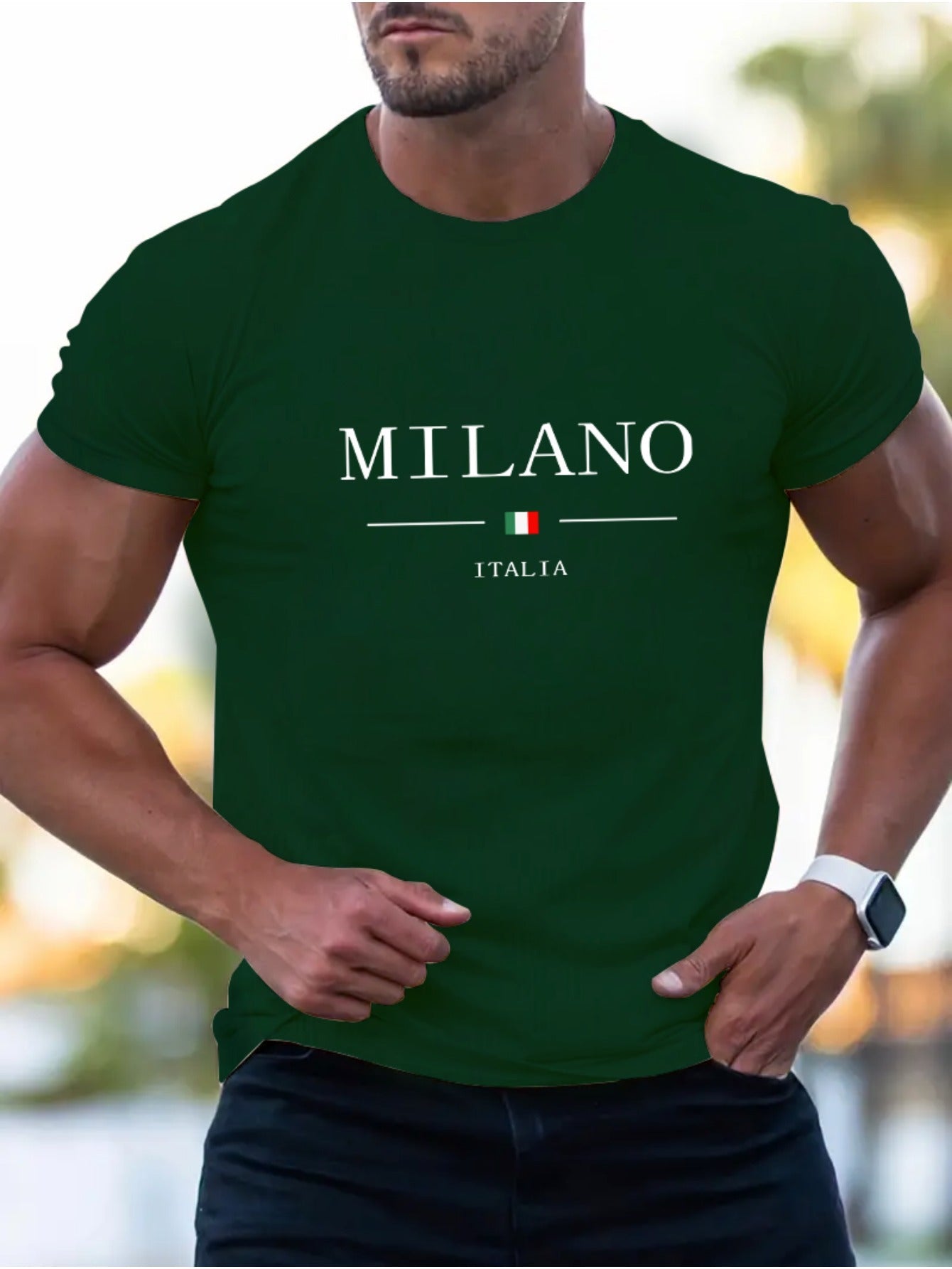 T-shirt homme MILANO imprimé – col rond, été tendance