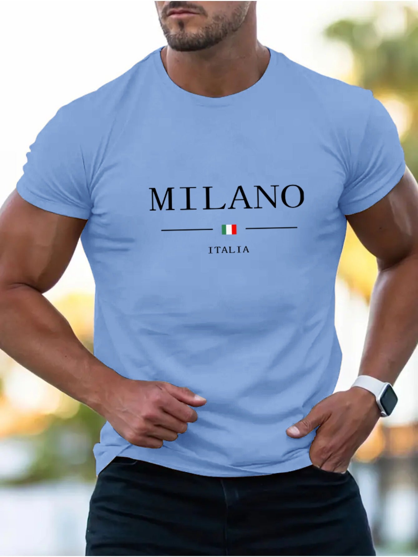 T-shirt homme MILANO imprimé – col rond, été tendance