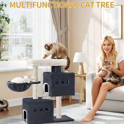 Arbre à Chat 🐾 75 cm Stable avec Griffoir & Caverne Douillette