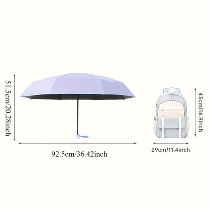 Parapluie capsule mini pliable noir – Compact & résistant 6 baleines