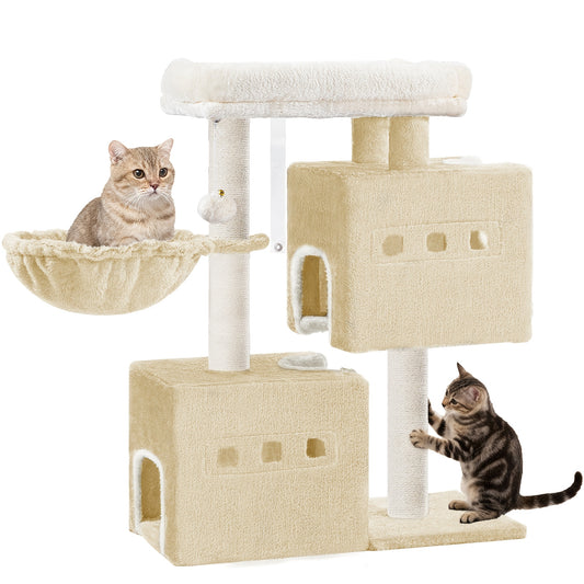 Arbre à Chat 🐾 75 cm Stable avec Griffoir & Caverne Douillette
