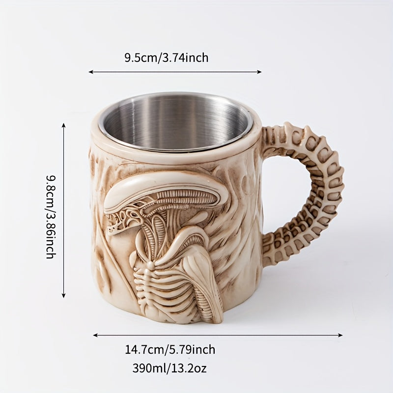 Mug Alien Xenomorph 3D 🛸 – Tasse inox unique pour fans Sci-Fi GTIJARA