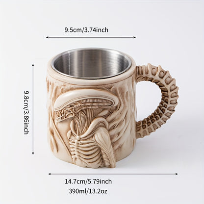 Mug Alien Xenomorph 3D 🛸 – Tasse inox unique pour fans Sci-Fi GTIJARA