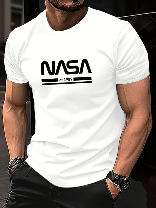 T-shirt Homme NASA – Coton, Col Rond, Été & Activités Extérieures