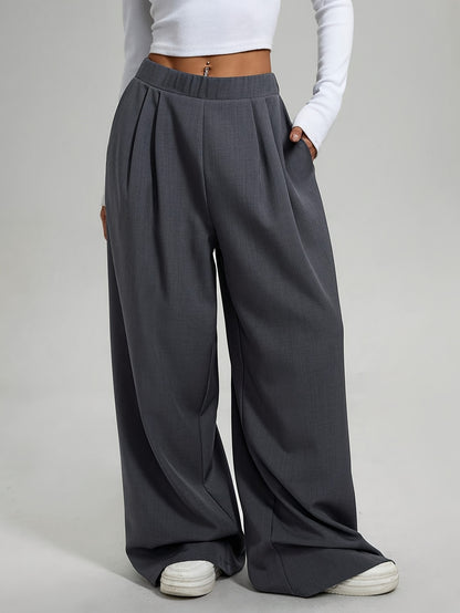 Lot de 2 Pantalons Femme Taille Haute – Coupe Large Confort