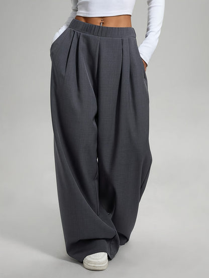 Lot de 2 Pantalons Femme Taille Haute – Coupe Large Confort