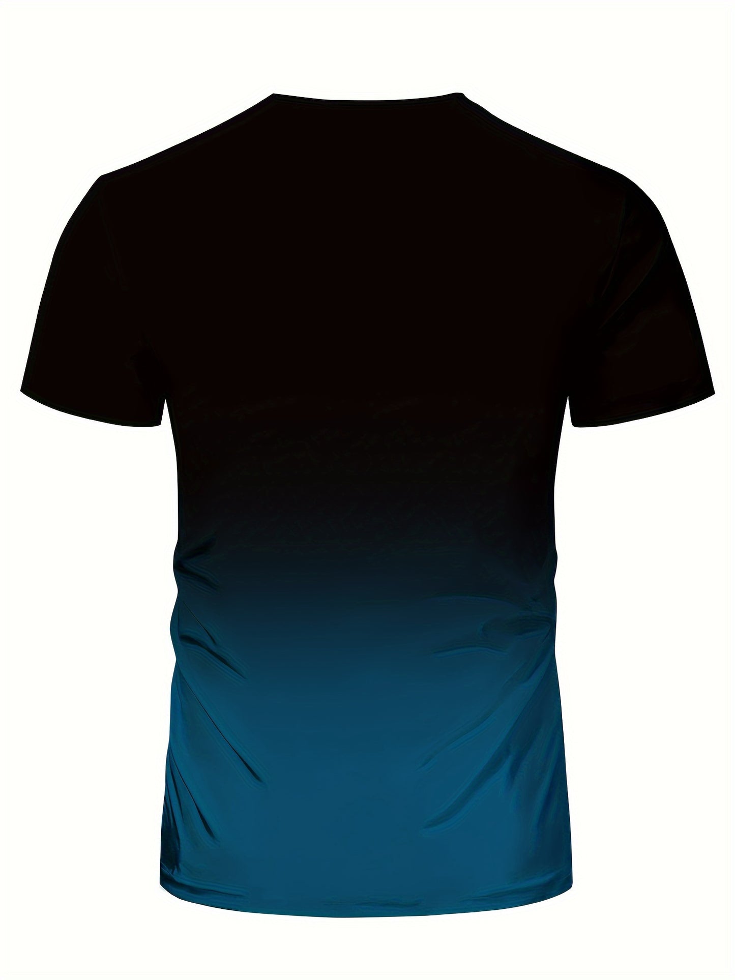 T-shirt de sport à manches courtes et col rond pour homme, imprimé dégradé et lettres, t-shirt polyvalent et confortable, vêtements de style athlétique pour l'été et le printemps