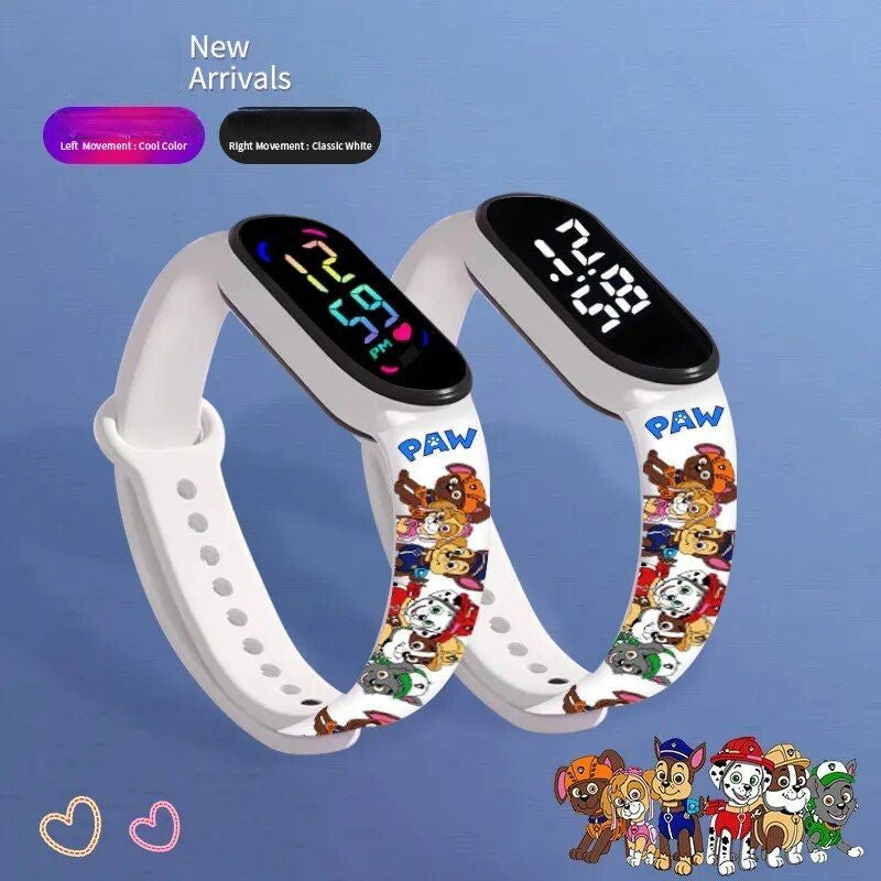 Montres numériques originales Paw Patrol pour enfants, figurine d'anime de dessin animé, montre électronique tactile LED