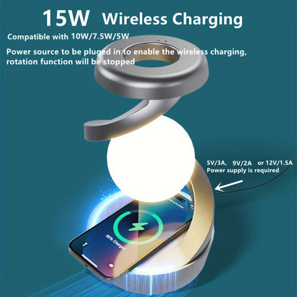 Lampe Flottante 3-en-1 🌈 avec Chargeur Sans Fil & LED Colorées