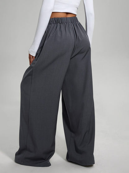 Lot de 2 Pantalons Femme Taille Haute – Coupe Large Confort