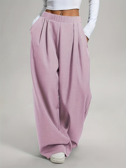 Lot de 2 Pantalons Femme Taille Haute – Coupe Large Confort