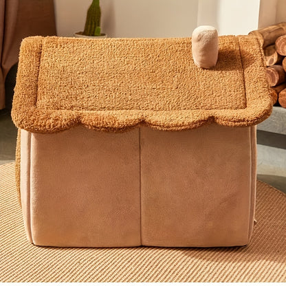 Maison lit pour chat – Douce, chaude & lavable, idéale hiver