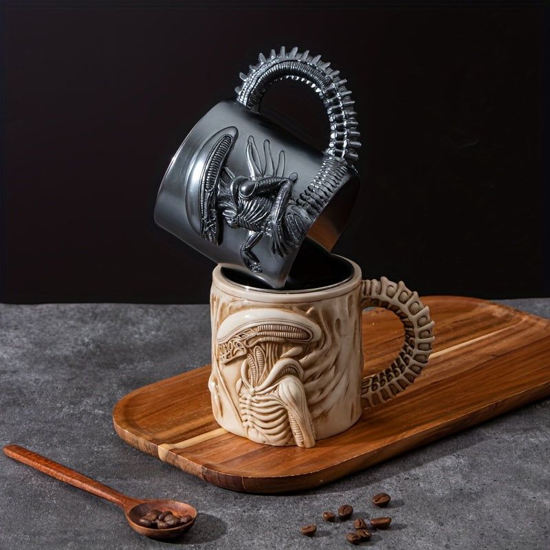 Mug Alien Xenomorph 3D 🛸 – Tasse inox unique pour fans Sci-Fi GTIJARA