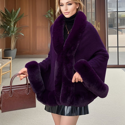 Cape  élégante femme – Fausse fourrure chic & sans manches