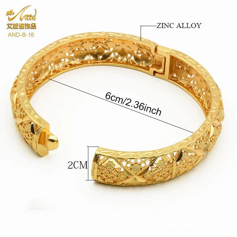 Bracelet & Bangles Femme Couleur Or 24K – Style Oriental Luxe