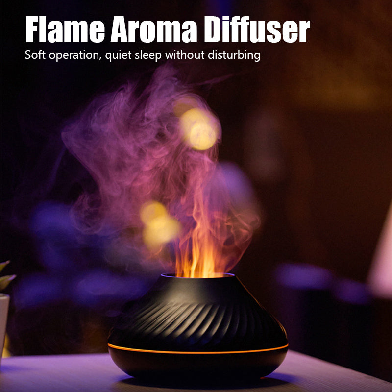 Diffuseur d'arôme volcanique, lampe d'huile essentielle, humidificateur d'air Portable USB avec flamme de couleur, veilleuse, 130ml