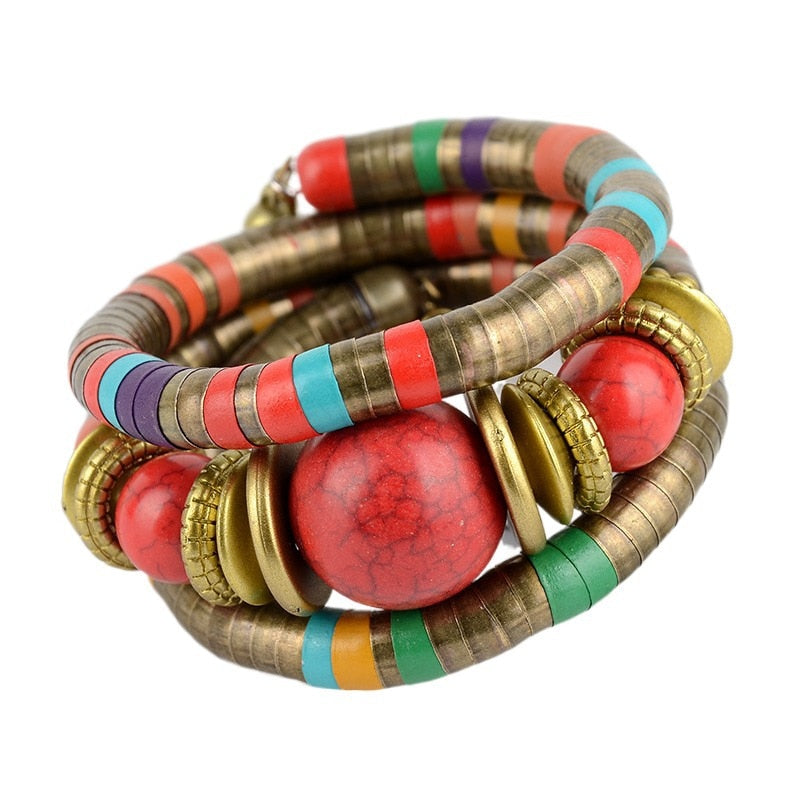 Bracelet bohème multicouche fait à la main pour hommes et femmes, Mode Vintage