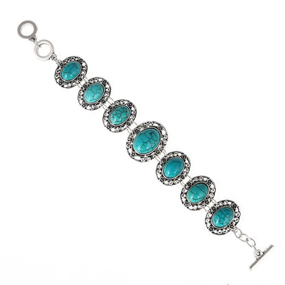 Bracelet Bohème Vintage Pierre Rouge ou Bleue – Ajustable