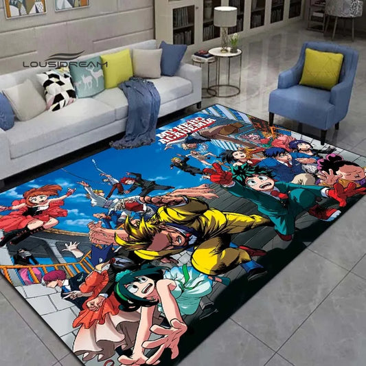 My Hero Academia Tapis Mode 3D impression Anime Salon Chambre Grande surface douce Tapis Maison Chambre d’enfants mignon plancher Mat