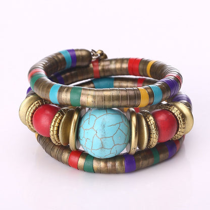 Bracelet bohème multicouche fait à la main pour hommes et femmes, Mode Vintage