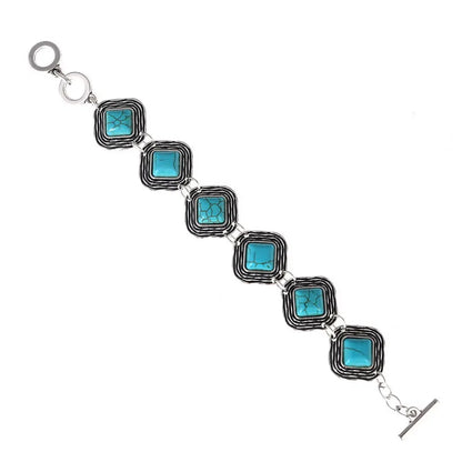Bracelet Bohème Vintage Pierre Rouge ou Bleue – Ajustable