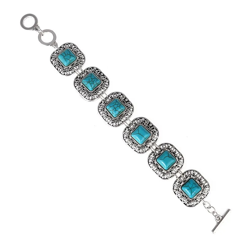 Bracelet Bohème Vintage Pierre Rouge ou Bleue – Ajustable