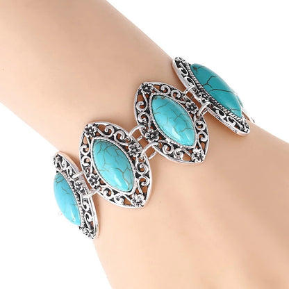 Bracelet Bohème Vintage Pierre Rouge ou Bleue – Ajustable