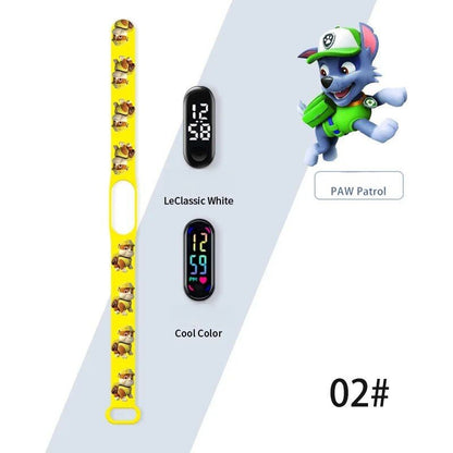 Montres numériques originales Paw Patrol pour enfants, figurine d'anime de dessin animé, montre électronique tactile LED