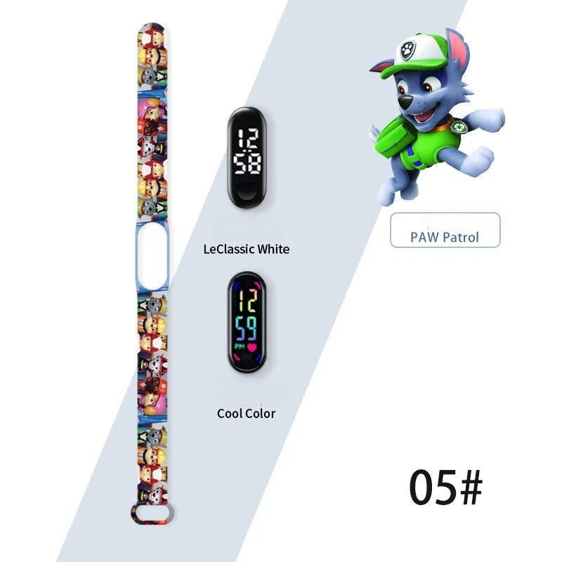 Montres numériques originales Paw Patrol pour enfants, figurine d'anime de dessin animé, montre électronique tactile LED