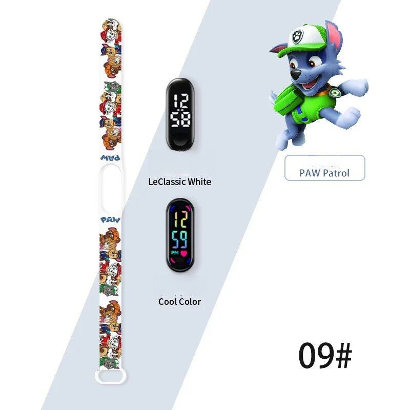 Montres numériques originales Paw Patrol pour enfants, figurine d'anime de dessin animé, montre électronique tactile LED