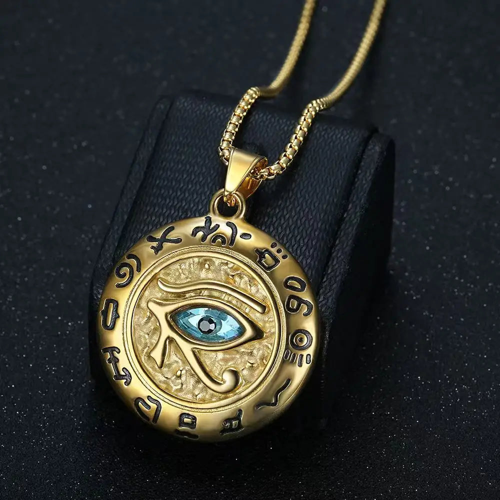 Collier Œil d’Horus Vintage – Acier Inoxydable