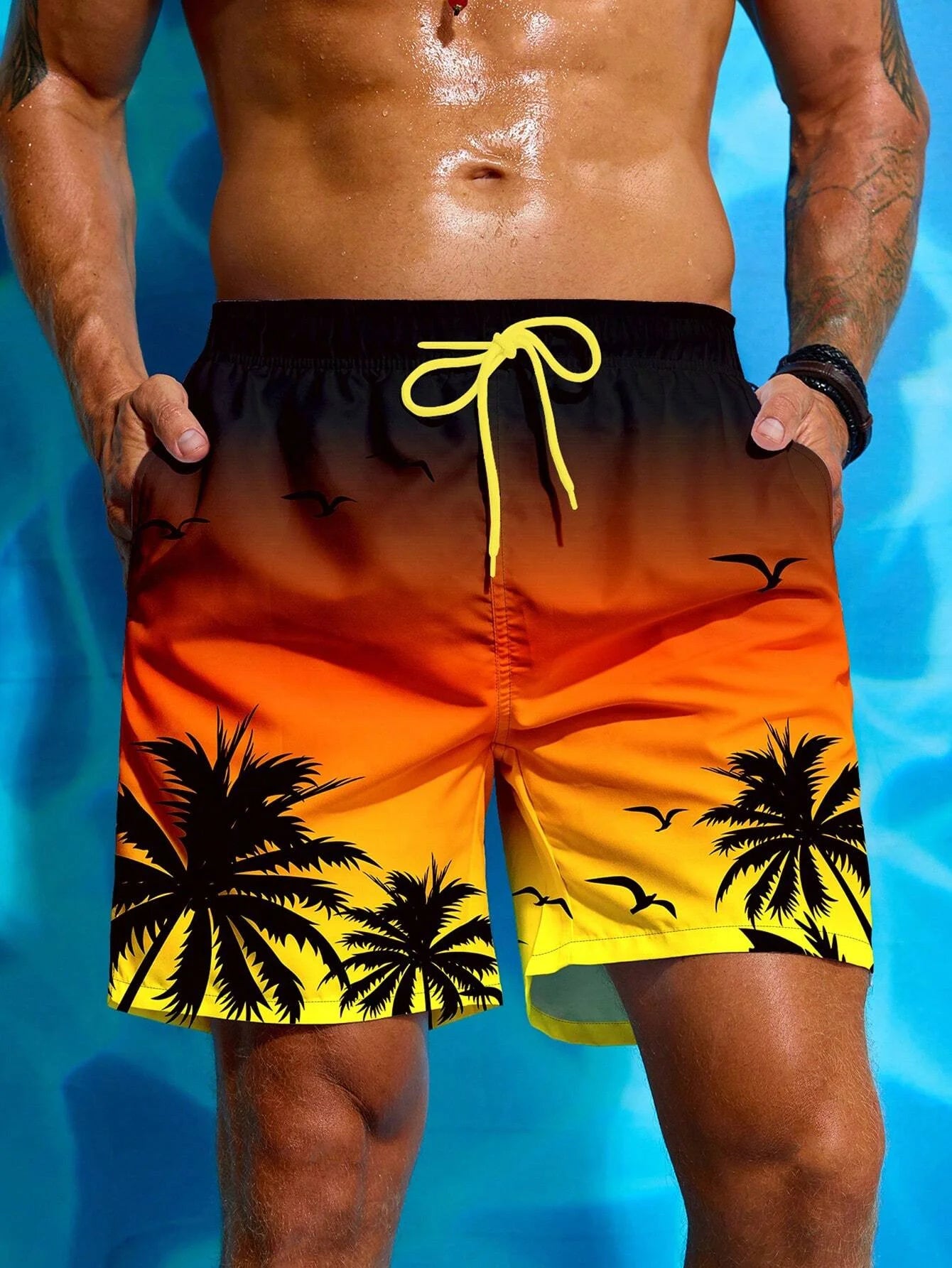 Short de Bain Homme Palmier – Léger, Respirant & Style Vacances