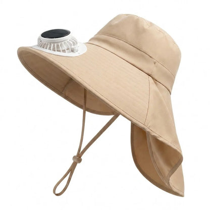 Chapeau Ventilateur Solaire  et Rechargeable USB – 800 mAh, Été & Activités Extérieures