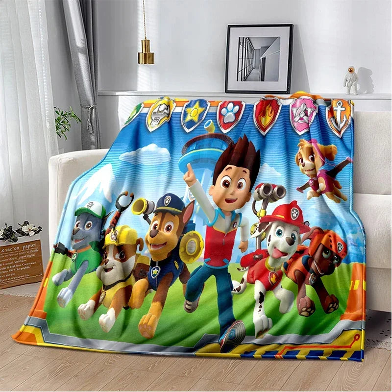 Couverture Plaid Douce Motif Chiens Dessin Paw Patrol– Canapé, Lit & Salon