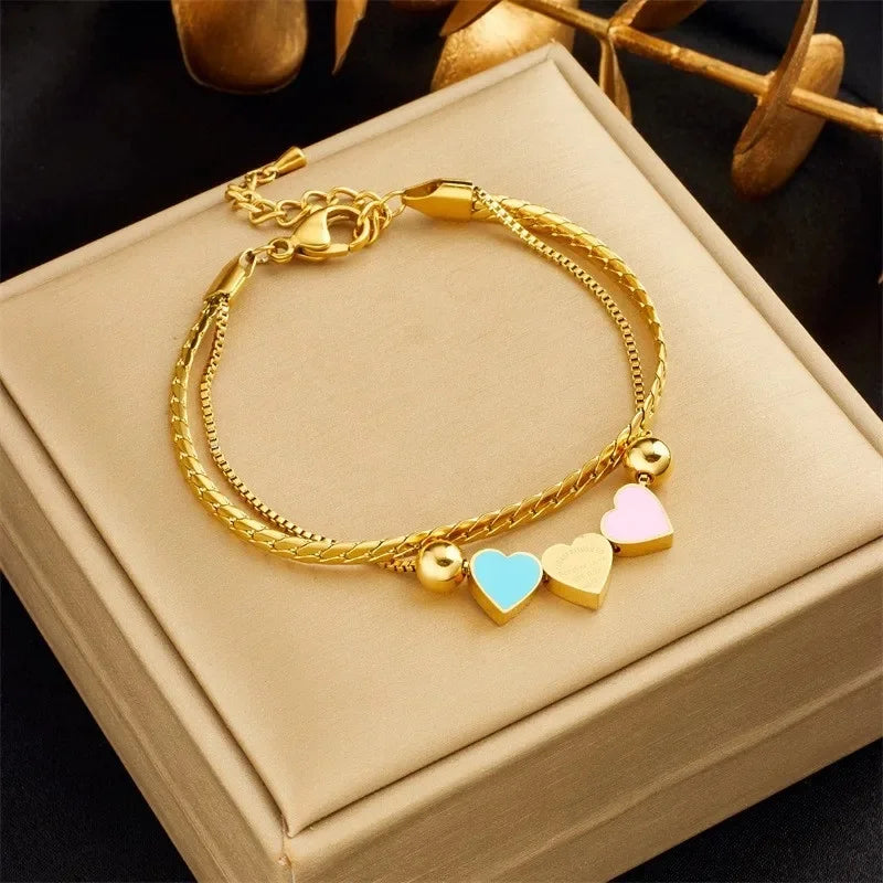 Bracelets chic avec pendentif– Acier Titane
