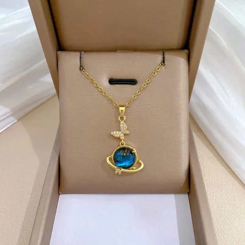 Collier Y2K Étoile & Lune – Chaîne Plaqué Or