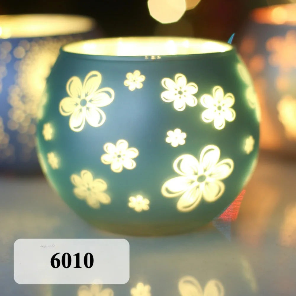 Photophore Étoilé 🎄 Verre Coloré pour Bougie & Déco Noël