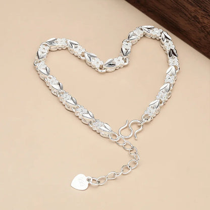 Bracelet Cœur Argent 925 Style – Chaîne Ajustable Femme