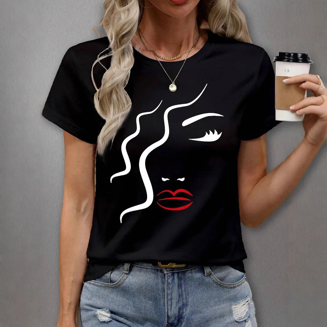 T-Shirt Femme Y2K Imprimé Aesthetic – Style Tendance