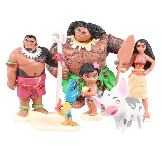 Set Figurines Moana Disney – Maui, Heihei, Waialiki (6 à 10 pcs)