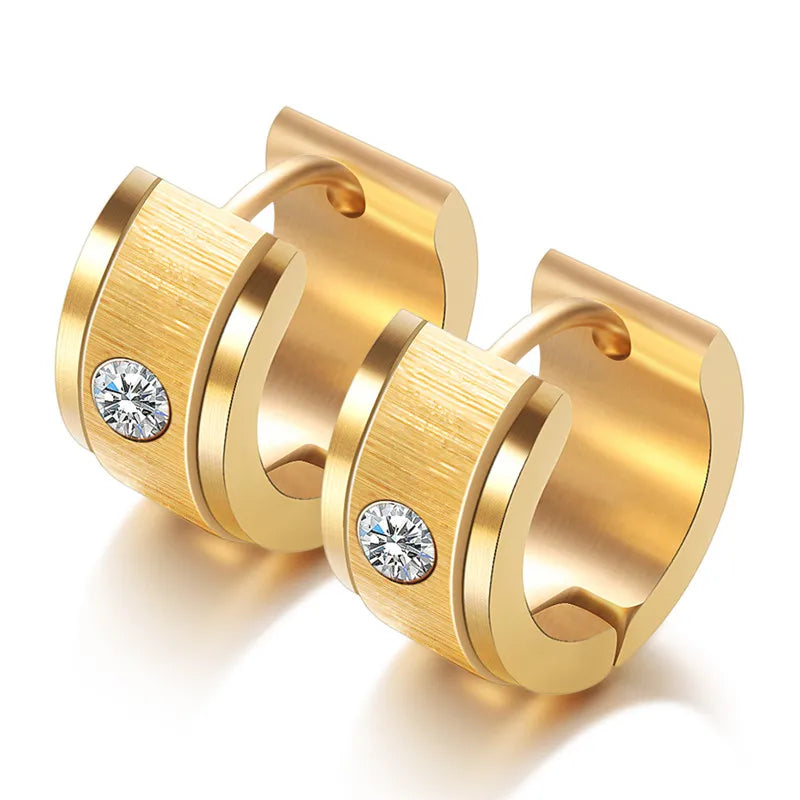Boucles d’Oreilles Créoles Dorées Femme – Acier Inoxydable