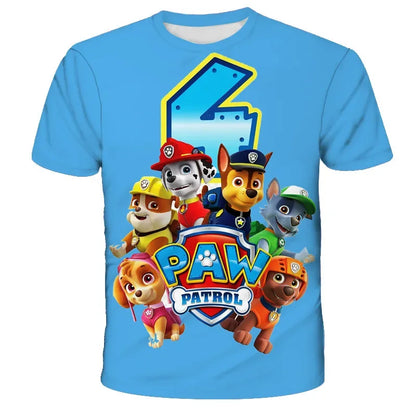 T-shirt Enfant Motif Chien Paw Patrol – Manches Courtes, Style 3D