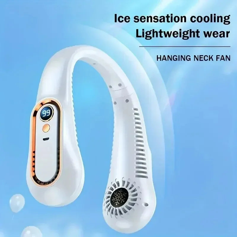 Ventilateur de Cou Sans Pales – USB Rechargeable & Silencieux